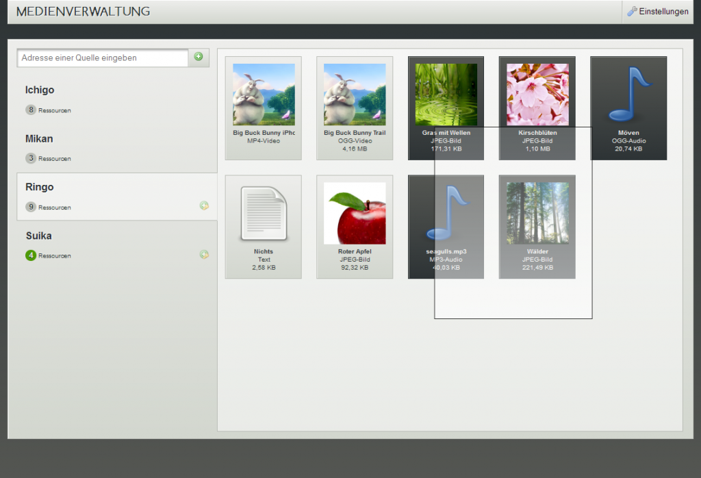 Abbildung des HTML5-Prototypen